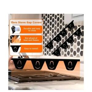 Stove Gap Filler 2Pcs Stainless Steel Heat Resistant Covers with Cleaning Kit